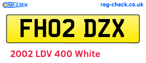 FH02DZX are the vehicle registration plates.