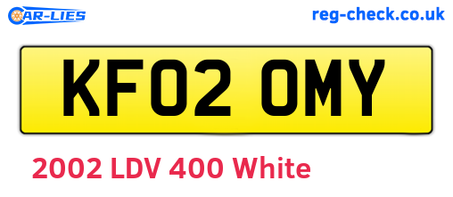 KF02OMY are the vehicle registration plates.