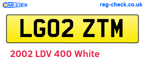 LG02ZTM are the vehicle registration plates.