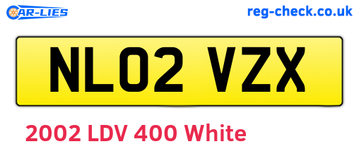 NL02VZX are the vehicle registration plates.
