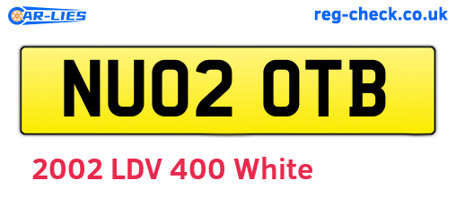 NU02OTB are the vehicle registration plates.