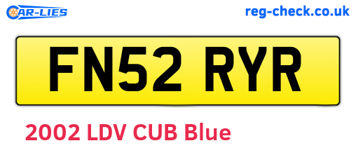 FN52RYR are the vehicle registration plates.