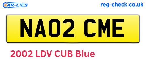 NA02CME are the vehicle registration plates.