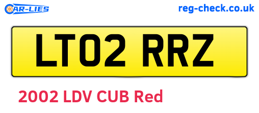 LT02RRZ are the vehicle registration plates.