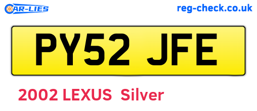 PY52JFE are the vehicle registration plates.