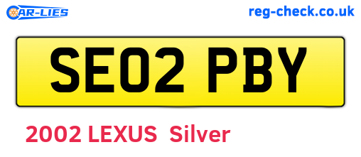 SE02PBY are the vehicle registration plates.