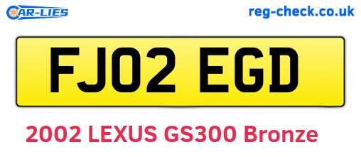 FJ02EGD are the vehicle registration plates.