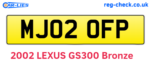 MJ02OFP are the vehicle registration plates.
