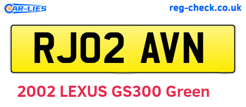RJ02AVN are the vehicle registration plates.