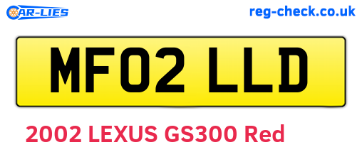 MF02LLD are the vehicle registration plates.
