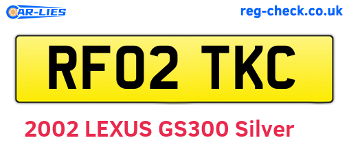 RF02TKC are the vehicle registration plates.