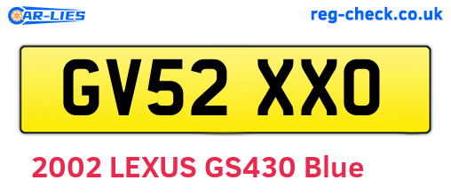 GV52XXO are the vehicle registration plates.