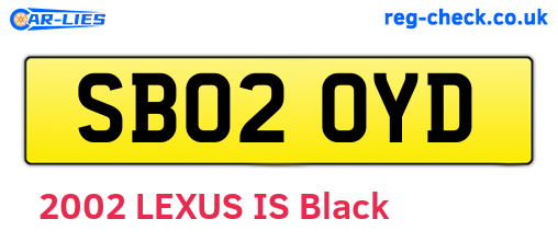 SB02OYD are the vehicle registration plates.