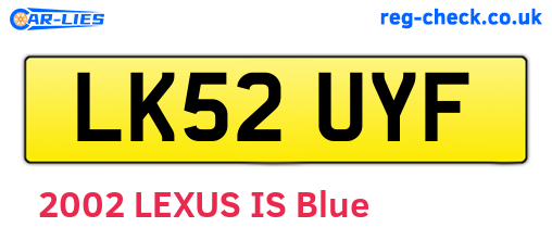 LK52UYF are the vehicle registration plates.