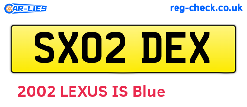 SX02DEX are the vehicle registration plates.