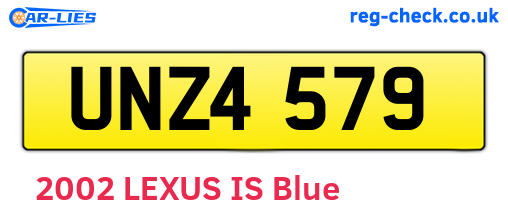 UNZ4579 are the vehicle registration plates.