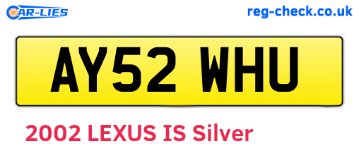 AY52WHU are the vehicle registration plates.