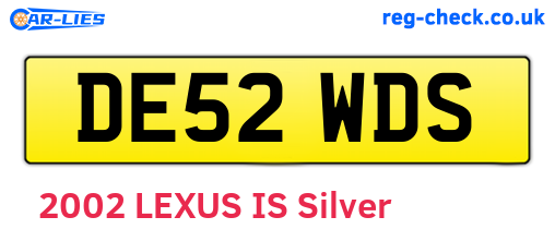 DE52WDS are the vehicle registration plates.