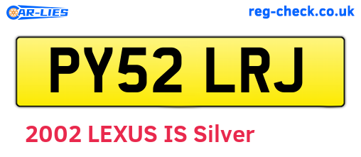 PY52LRJ are the vehicle registration plates.