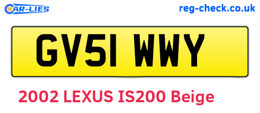 GV51WWY are the vehicle registration plates.
