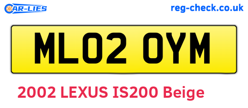 ML02OYM are the vehicle registration plates.