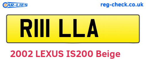 R111LLA are the vehicle registration plates.