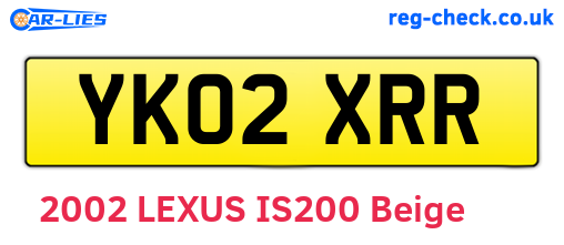 YK02XRR are the vehicle registration plates.
