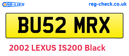 BU52MRX are the vehicle registration plates.