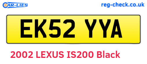 EK52YYA are the vehicle registration plates.