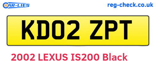 KD02ZPT are the vehicle registration plates.