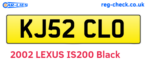 KJ52CLO are the vehicle registration plates.