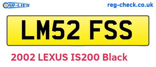 LM52FSS are the vehicle registration plates.