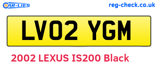 LV02YGM are the vehicle registration plates.