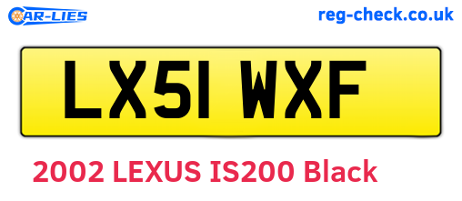 LX51WXF are the vehicle registration plates.