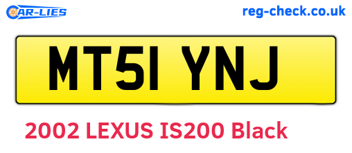 MT51YNJ are the vehicle registration plates.
