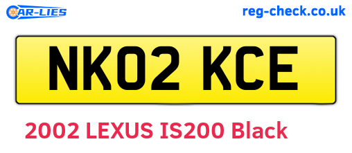 NK02KCE are the vehicle registration plates.
