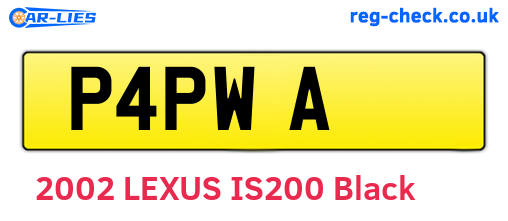 P4PWA are the vehicle registration plates.