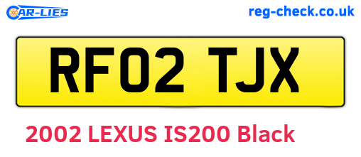 RF02TJX are the vehicle registration plates.