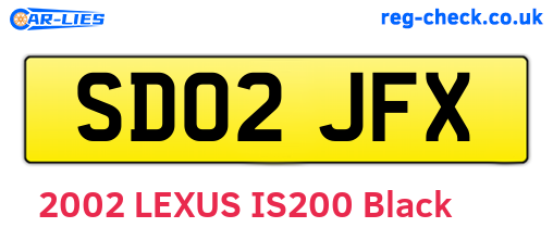 SD02JFX are the vehicle registration plates.