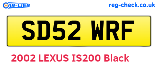 SD52WRF are the vehicle registration plates.