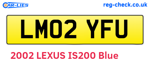 LM02YFU are the vehicle registration plates.