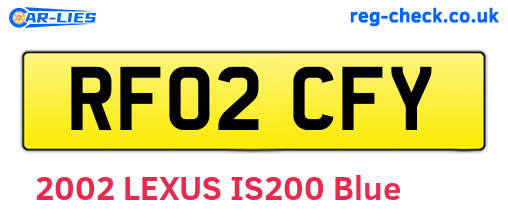 RF02CFY are the vehicle registration plates.