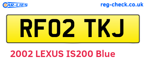 RF02TKJ are the vehicle registration plates.