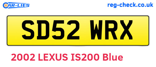 SD52WRX are the vehicle registration plates.