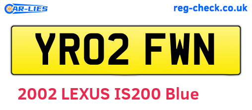 YR02FWN are the vehicle registration plates.