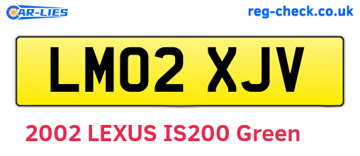 LM02XJV are the vehicle registration plates.