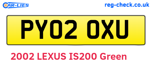 PY02OXU are the vehicle registration plates.