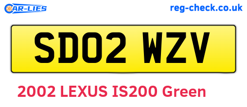SD02WZV are the vehicle registration plates.