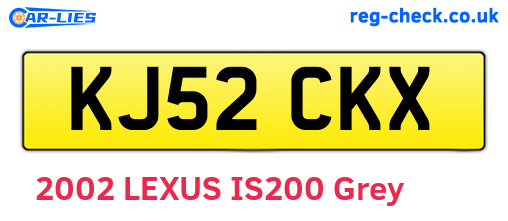 KJ52CKX are the vehicle registration plates.