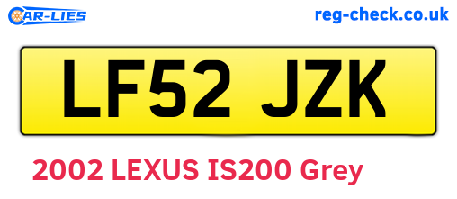 LF52JZK are the vehicle registration plates.